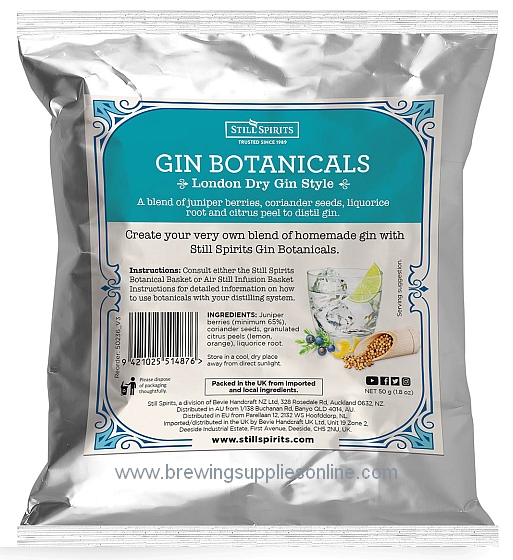 Brewing Supplies Online Still Spirits London Dry Gin Botanicals