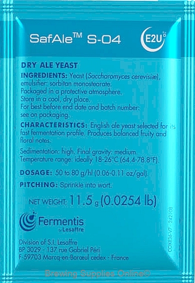 Fermentis Safale S-04 English Ale Yeast